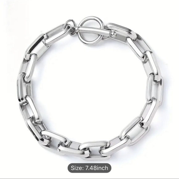 Stainless Steel Cool Trendy Men's Bracelet, OT Buckle - Picture 4 of 6